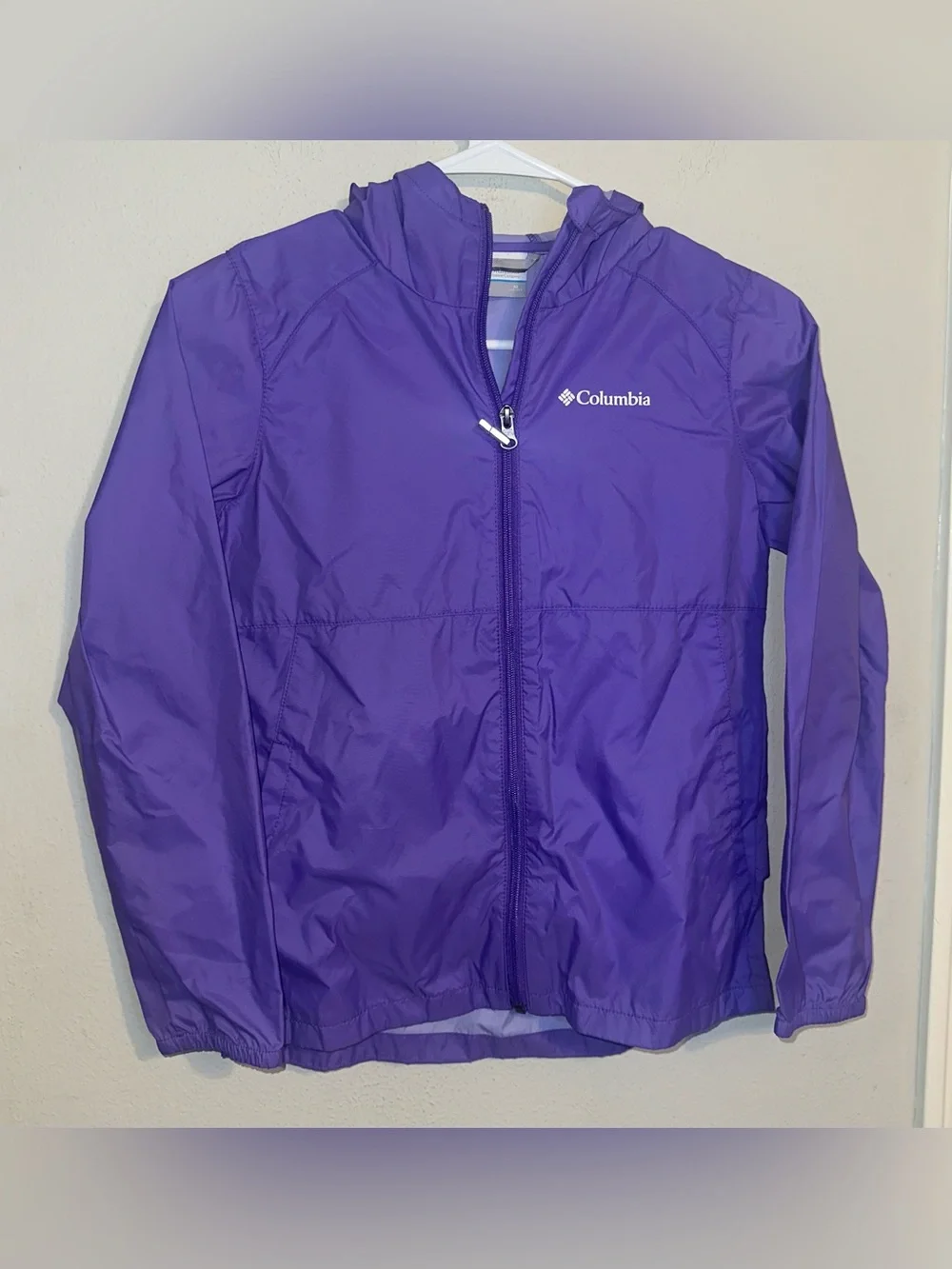 Columbia Kids' Purple Packable Hooded Rain Jacket